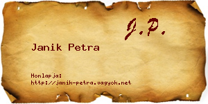 Janik Petra névjegykártya
