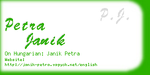 petra janik business card